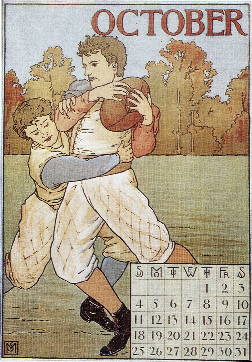 Rugbymen - التقويم الإنجليزي ، v. 1895 بواسطة مدرسة اللغة الإنجليزية