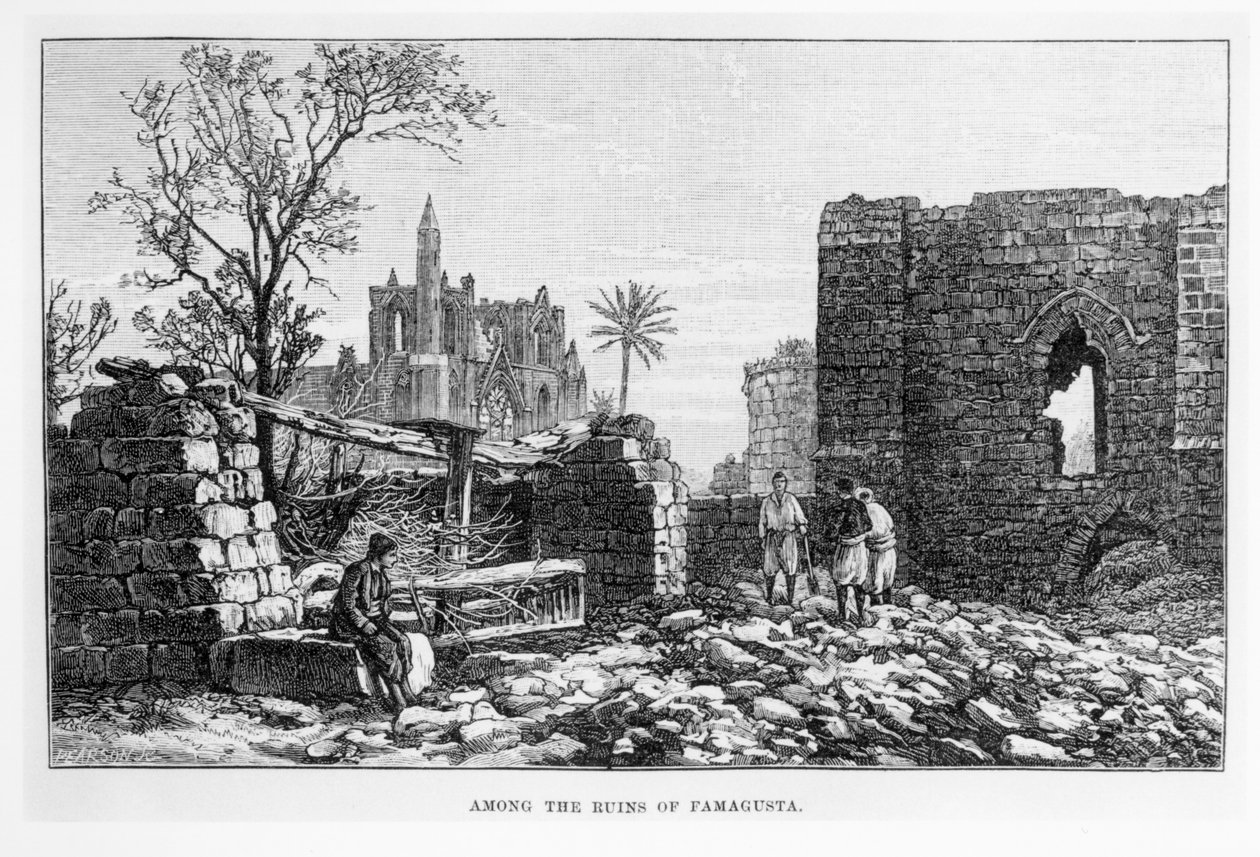 أطلال فاماغوستا ، قبرص ، من جزيرة ساحرة بواسطة WH Mallock ، نشرت عام 1889 بواسطة مدرسة اللغة الإنجليزية