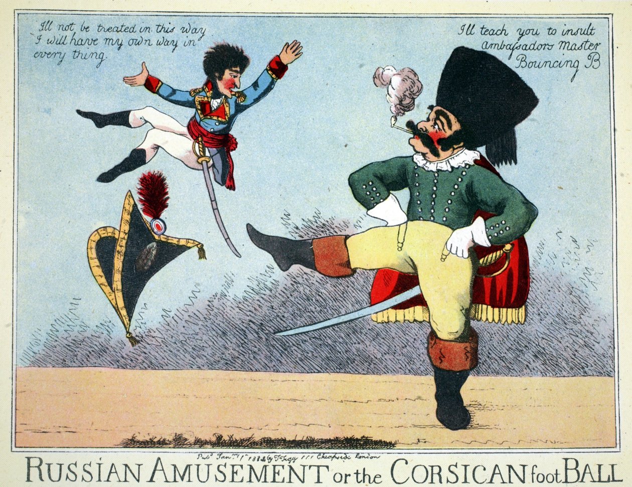 تسلية الروسية أو كرة القدم الكورسيكية ، حانة. بقلم توماس تيج ، تشيبسايد ، لندن ، يناير 1814 (نقش يدوي) بواسطة مدرسة اللغة الإنجليزية