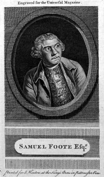 صموئيل فوت (1720-1777) ، نقش لـ "مجلة يونيفرسال" (نقش) بواسطة مدرسة اللغة الإنجليزية