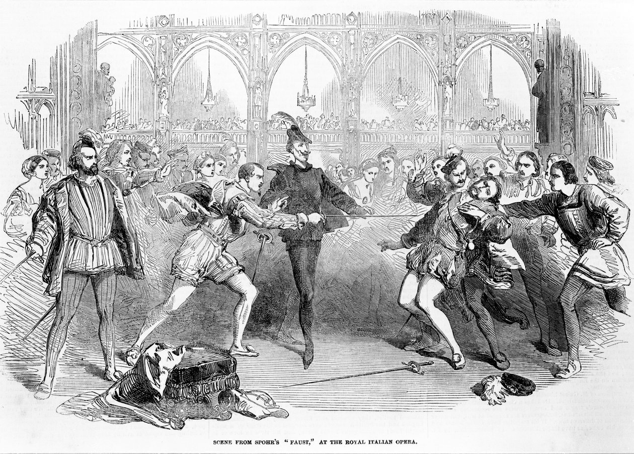 مشهد من Spohrs Faust في الأوبرا الملكية الإيطالية ، 1852 بواسطة مدرسة اللغة الإنجليزية