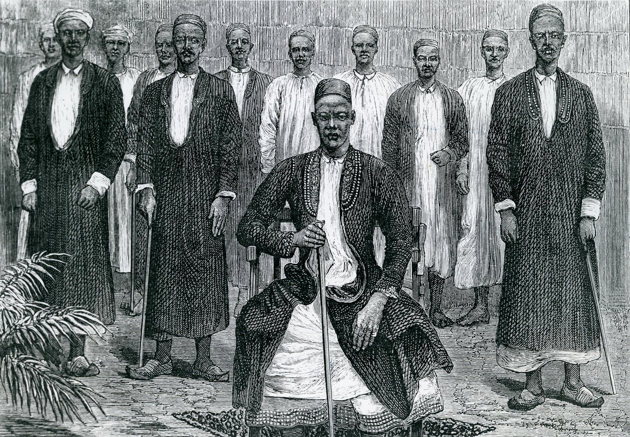 Sekebobo رئيس Chagwe ، Mtesa رئيس أوغندا ، Chambarango وبوكينو رئيس الوزراء (نقش) بواسطة مدرسة اللغة الإنجليزية