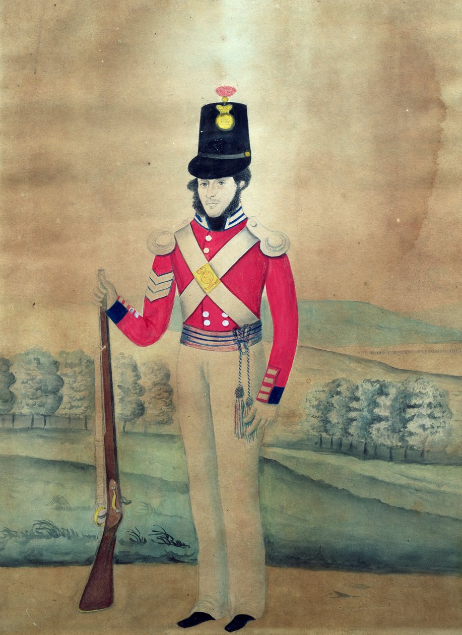 رقيب ، الجيش البريطاني ، c.1815 (مرحاض على ورق) بواسطة مدرسة اللغة الإنجليزية