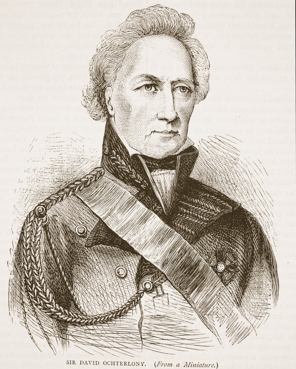 السير ديفيد أوخترلوني ، رسم توضيحي من Cassells Illustrated History of India بقلم جيمس جرانت ، حانة. 1879 بواسطة مدرسة اللغة الإنجليزية