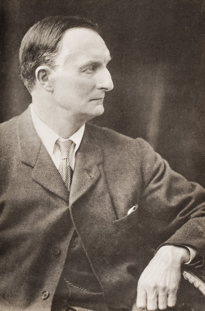 السير إدوارد جراي ، Viscount Gray of Falloden ، رسم توضيحي من "الملك إدوارد وأوقاته" بقلم أندريه موروا ، نشر في عام 1933 (طباعة) بواسطة مدرسة اللغة الإنجليزية