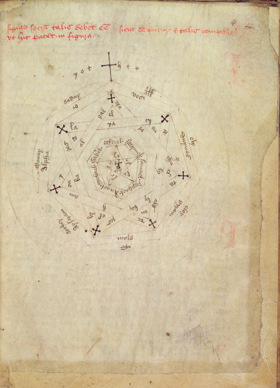 Sloane Ms 313 fol.4 ختم الله (ورق) بواسطة مدرسة اللغة الإنجليزية