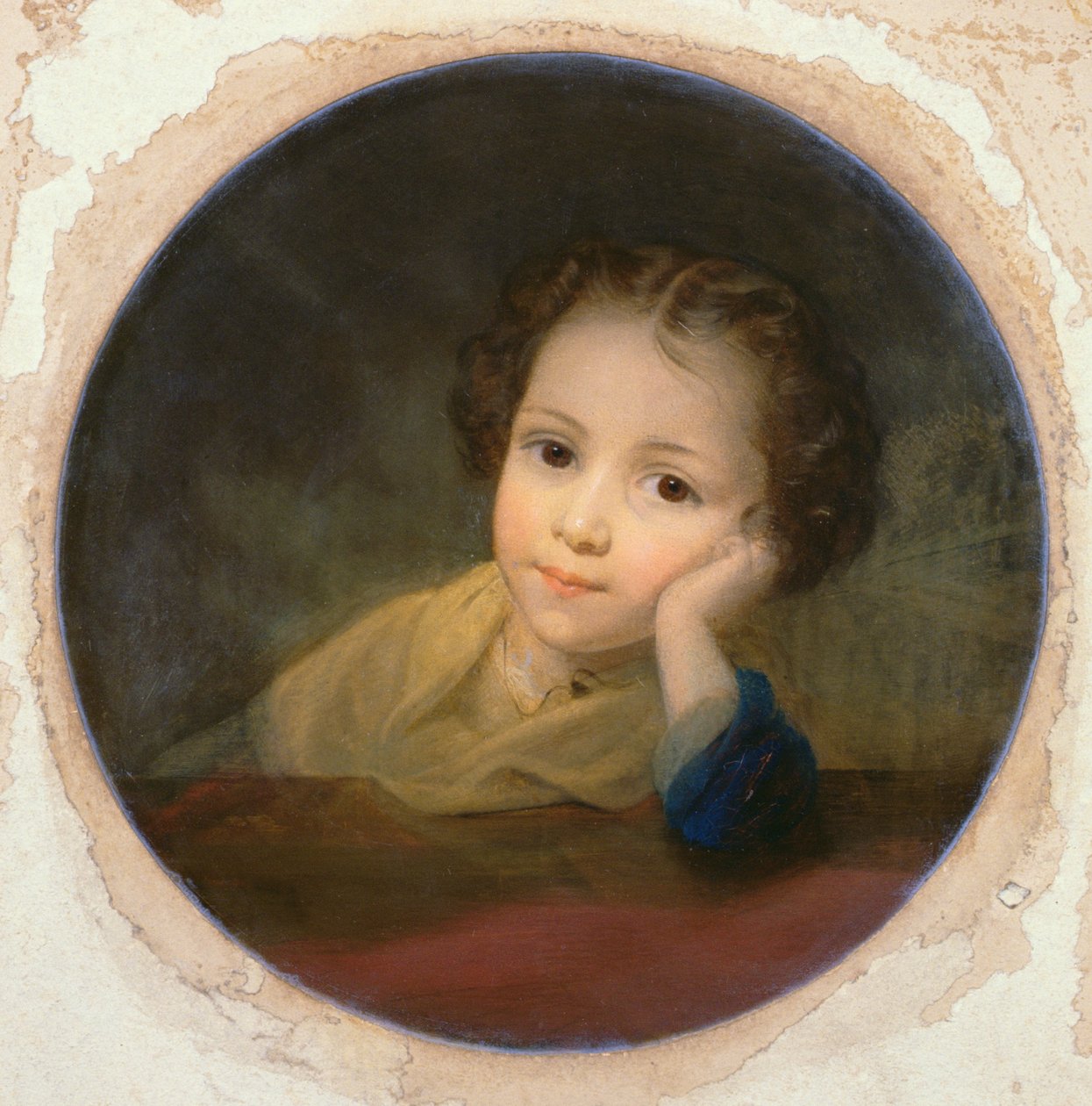 دراسة طفل ، c.1850 (زيت على البطاقة) بواسطة مدرسة اللغة الإنجليزية