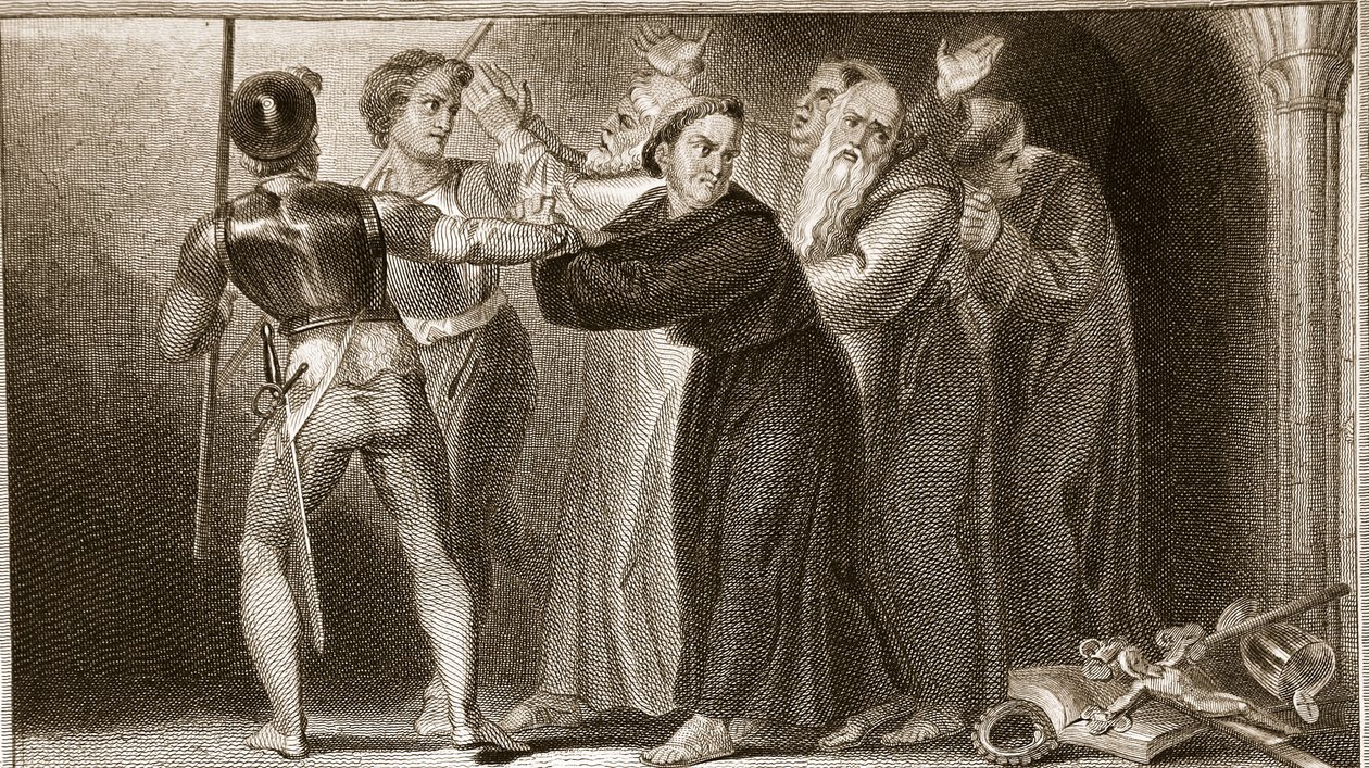 قمع الأديرة ، توضيح من ديفيد هيوم تاريخ إنجلترا ، حانة. بقلم ر. بوير ، لندن ، 1812 بواسطة مدرسة اللغة الإنجليزية