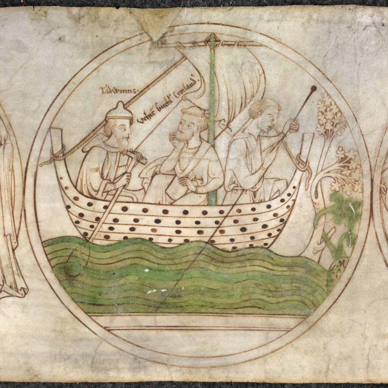 Tatwin ينقل Guthlac بالقارب إلى Crowland ، من 