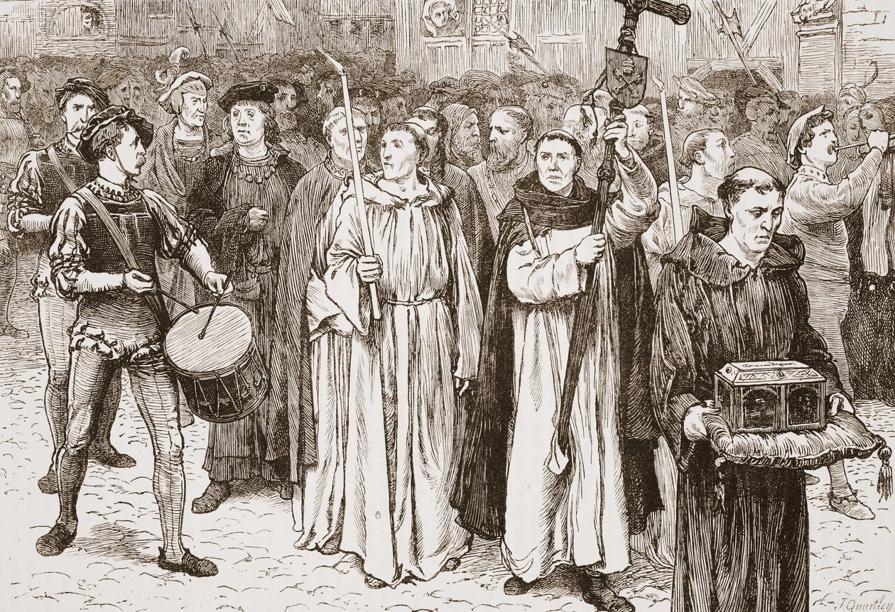 موكب تتزلز ، توضيح من تاريخ البروتستانتية بقلم جيمس أيتكين ويلي (1808-1890) ، حانة. 1878 بواسطة مدرسة اللغة الإنجليزية