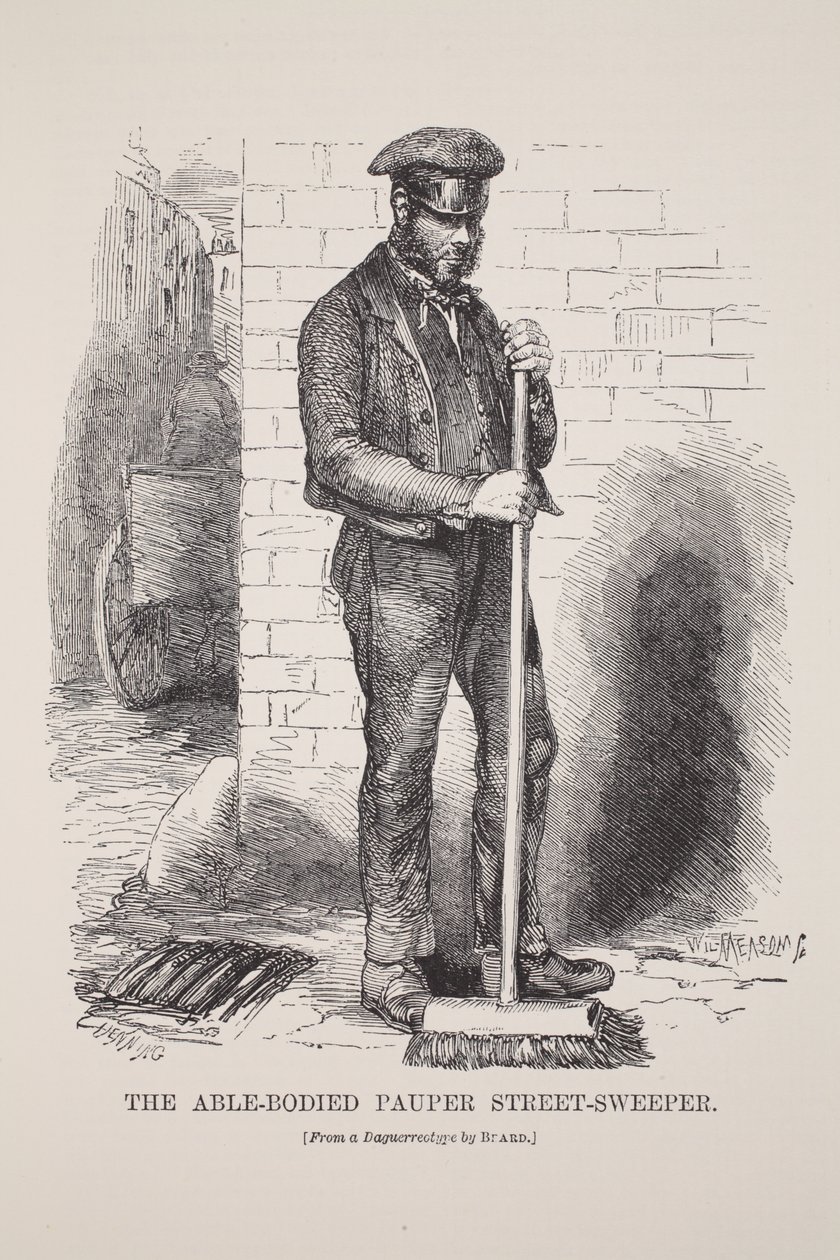 The Able-Bodied Pauper Street-Sweeper ، من daguerreotype بقلم ريتشارد بيرد ، التوضيح من London Labour و London Poor بواسطة Henry Mayhew ، الحانة. 1862 بواسطة مدرسة اللغة الإنجليزية