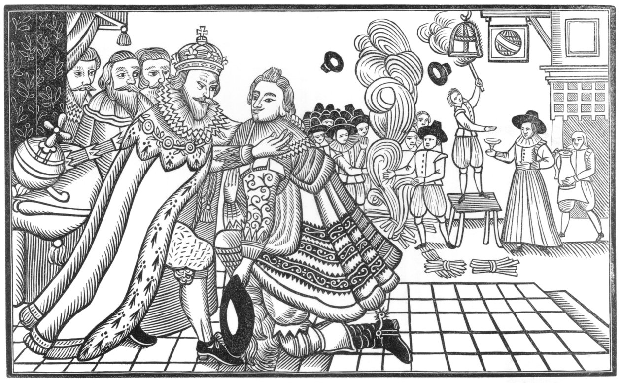 وصول جلالة تشارلز (1600-49) أمير ويلز إلى المحكمة الإسبانية ، 1623 بواسطة مدرسة اللغة الإنجليزية