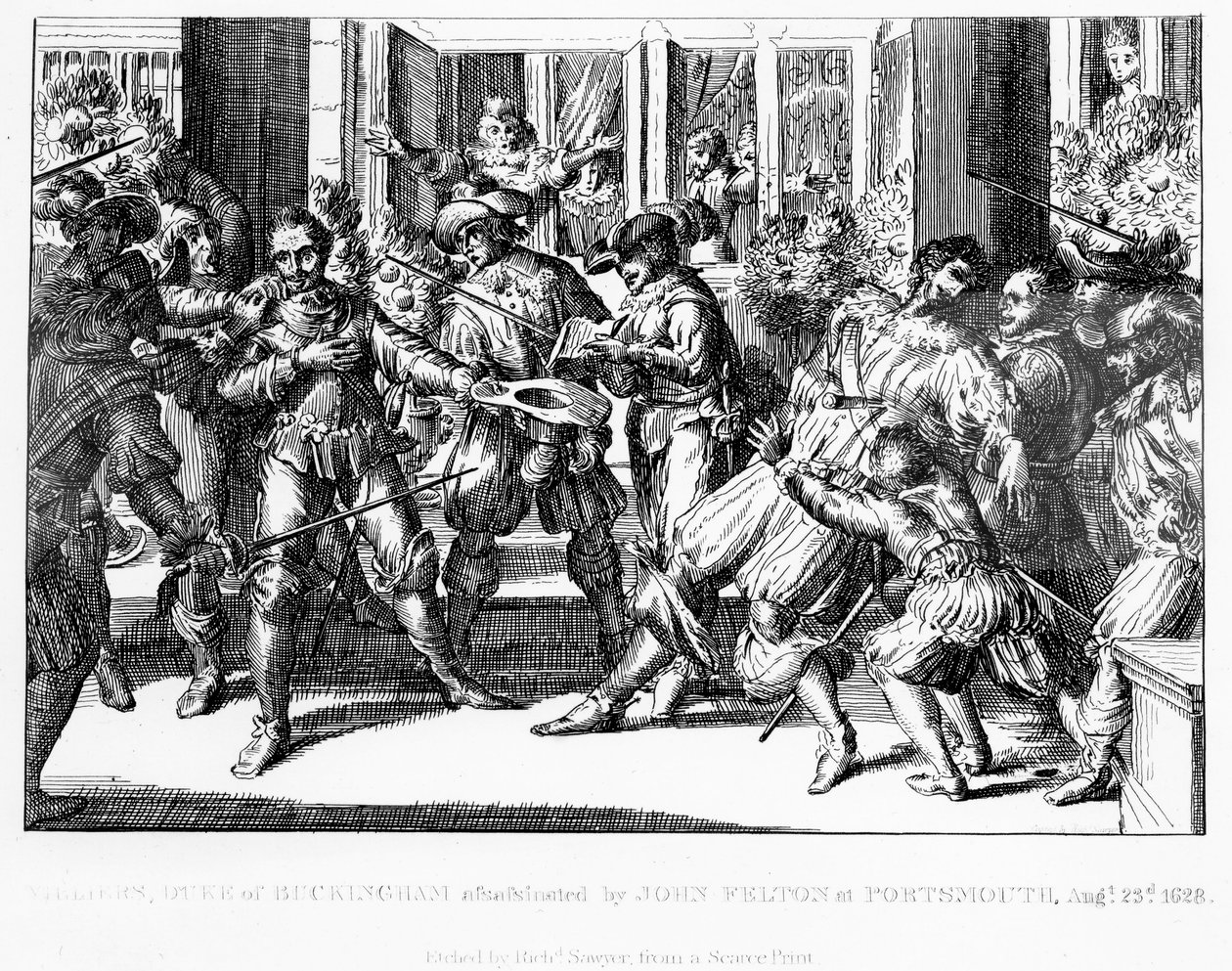 اغتيال جورج فيلير ، دوق باكنغهام الأول ، 1822 بواسطة مدرسة اللغة الإنجليزية
