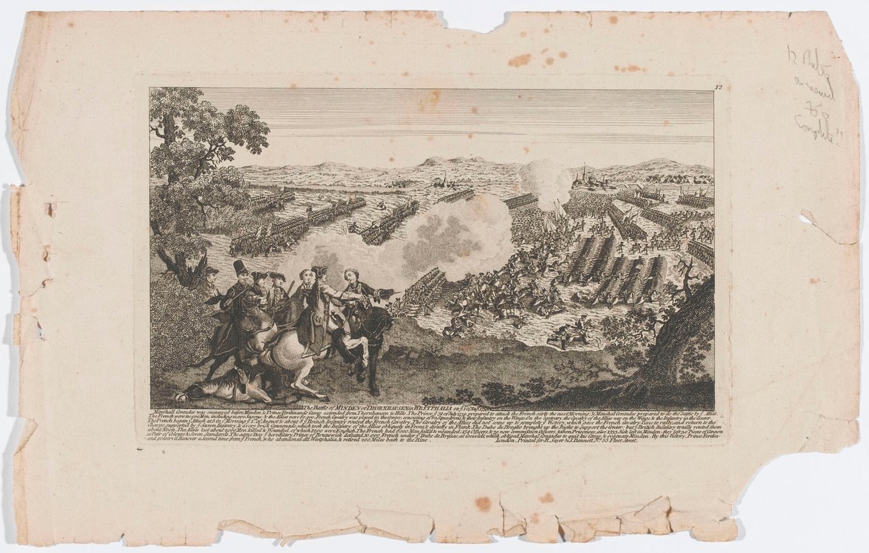 معركة ميندن أو ثورنهاوزن في ويستفاليا في الأول من أغسطس 1759؟ بواسطة مدرسة اللغة الإنجليزية