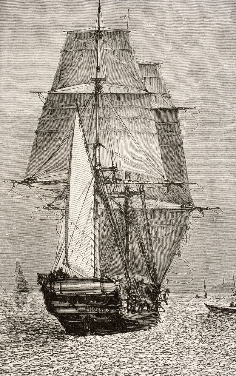 العميد HMS Beagle ، من "Journal of Researches" بقلم تشارلز داروين (1809-92) نشره نيلسون وأولاده ، 1890 بواسطة مدرسة اللغة الإنجليزية