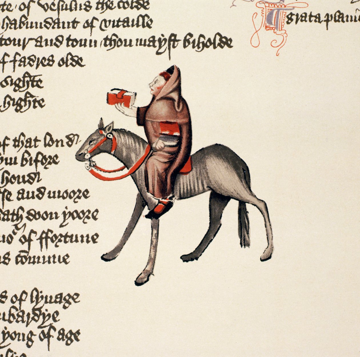 كاتب أوكسفورد تيل ، تفاصيل من حكايات كانتربري ، بقلم جيفري تشوسر (c.1342-1400) مخطوطة إليسمير ، طبعة فاكس ، 1911 (للحصول على التفاصيل الأصلية ، انظر 128942) بواسطة مدرسة اللغة الإنجليزية