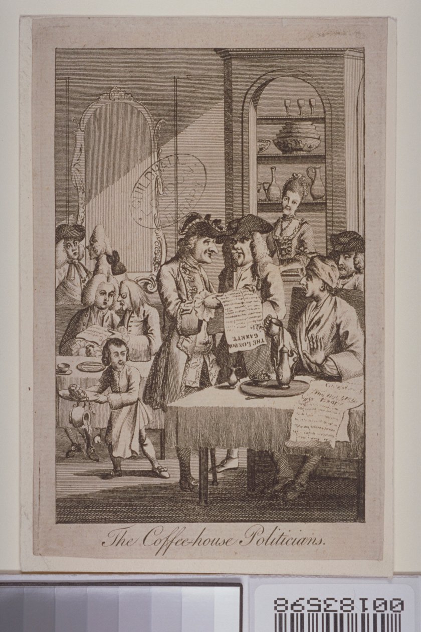 الساسة-بيت القهوة ، 1772 بواسطة مدرسة اللغة الإنجليزية