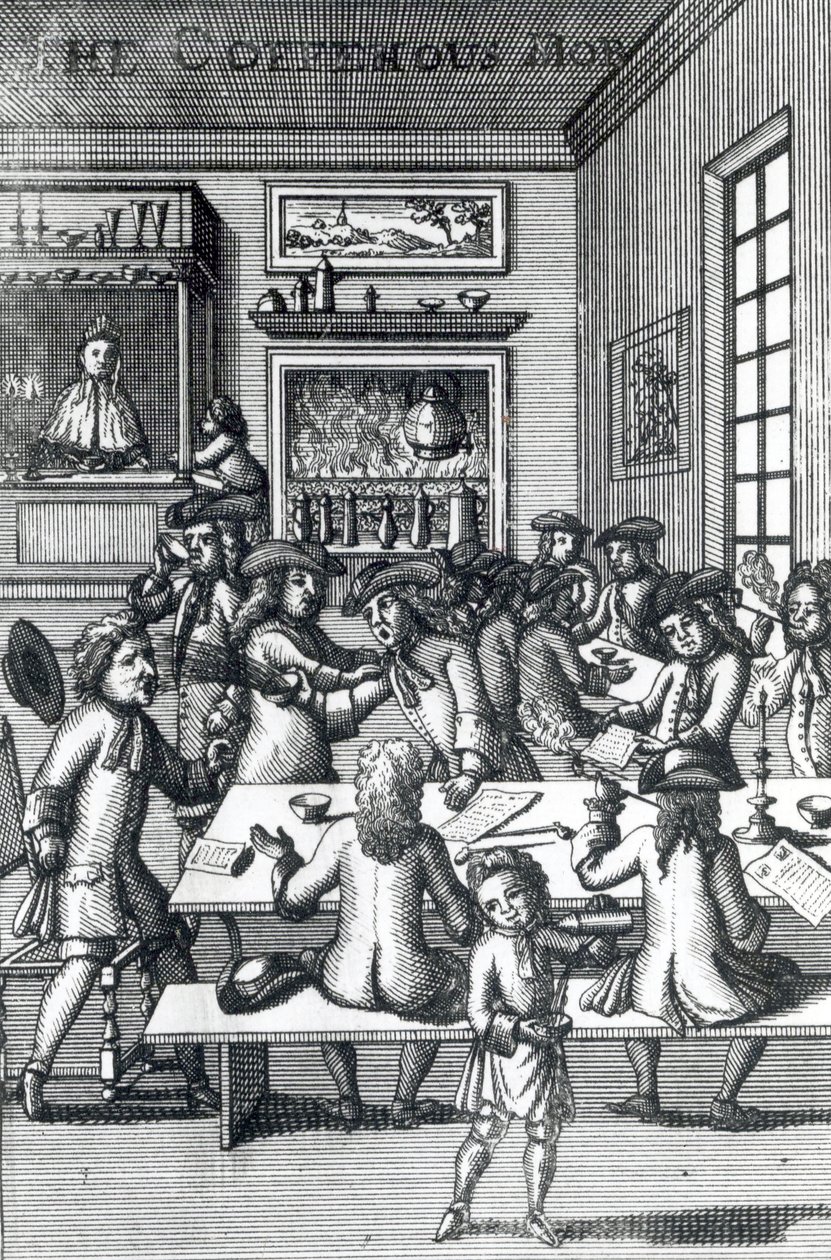 The Coffeehouse Mob ، بقلم إدوارد وارد ، مأخوذ من فولجوس بريتانيكوس ، 1710 بواسطة مدرسة اللغة الإنجليزية