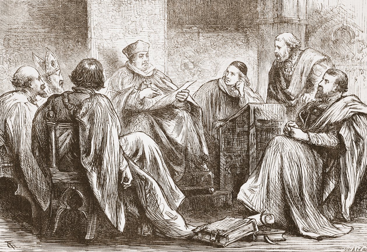 The Conclave انتخاب إمبراطور ألمانيا ، توضيح من تاريخ البروتستانتية بقلم جيمس أيتكين ويلي (1808-1890) ، حانة. 1878 بواسطة مدرسة اللغة الإنجليزية