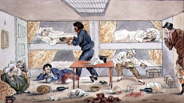 آثار دوار البحر حوالي 1825 (قلم وحبر مع ألوان مائية على ورق). بواسطة مدرسة اللغة الإنجليزية