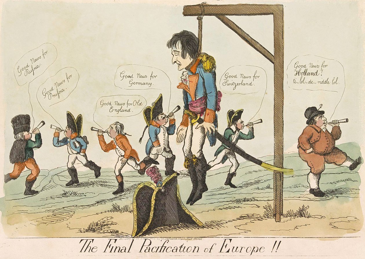 The Final Pacification of Europe!!, pub. 1803 (hand coloured engraving) بواسطة مدرسة اللغة الإنجليزية