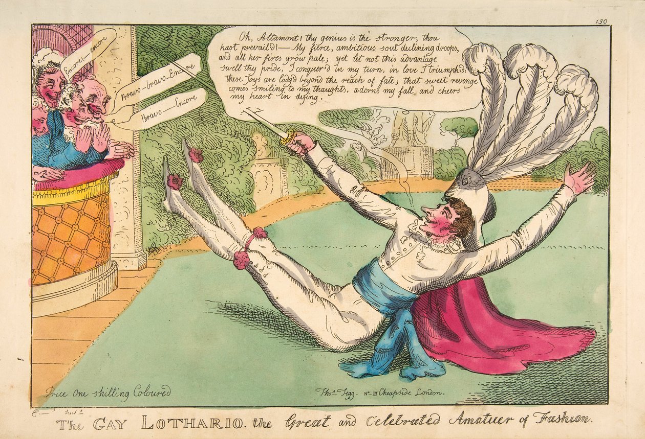 مثلي الجنس Lothario. هواة الموضة العظيم والمشهور ، حانة. 1813 (نقش ملون يدوي) بواسطة مدرسة اللغة الإنجليزية