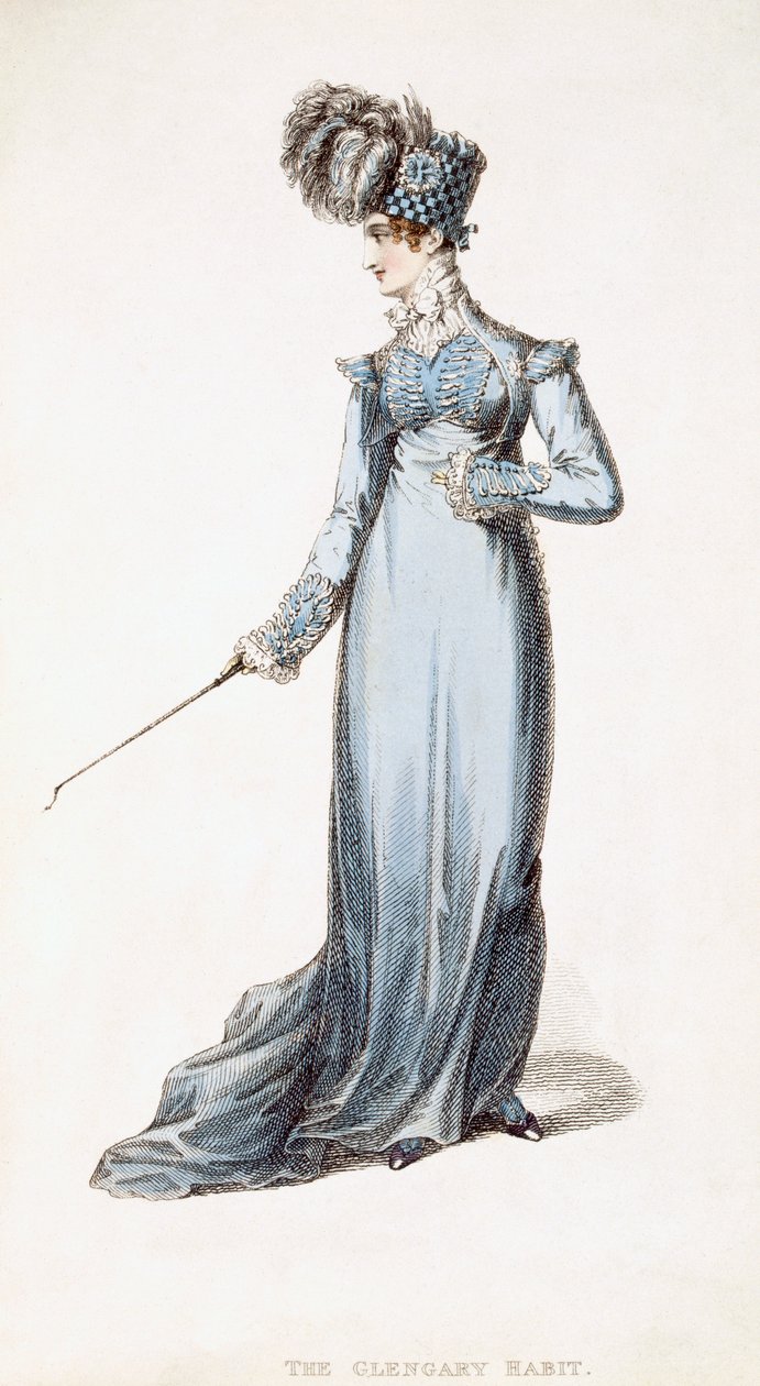The Glengary عادة ، لوحة أزياء من Ackermanns Repository of Arts بواسطة مدرسة اللغة الإنجليزية