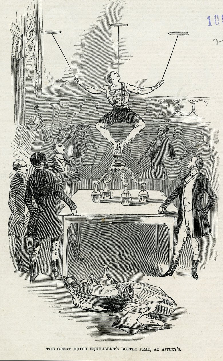 عمل زجاجة التوازن الهولندي العظيم في Astleys ، صورة مأخوذة من لندن نيوز المصورة ، 1846 بواسطة مدرسة اللغة الإنجليزية