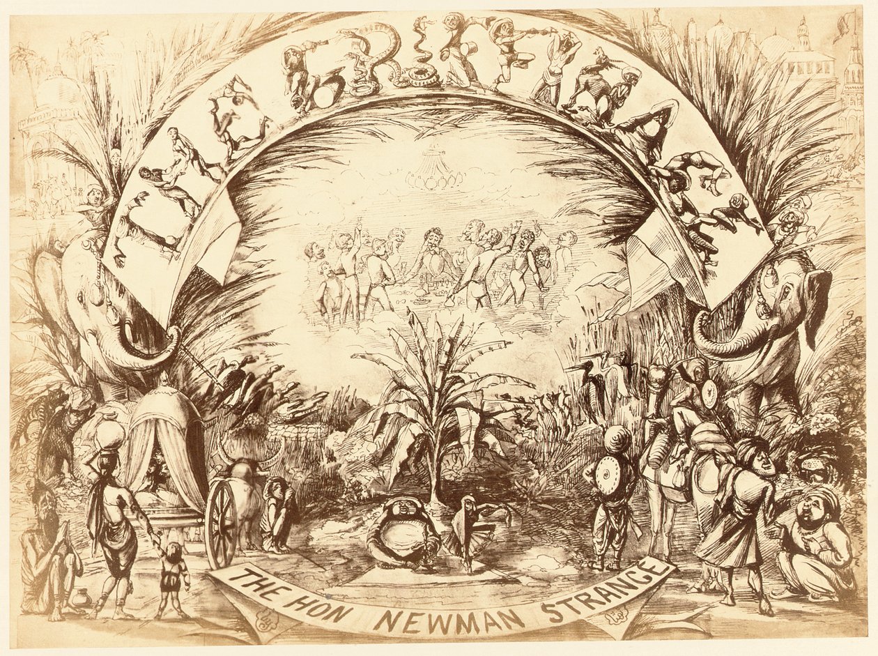 The Griffinage ، هون. نيومان سترانج ، صفحة من دلهي كراسة الرسم ، 1850-54 بواسطة مدرسة اللغة الإنجليزية
