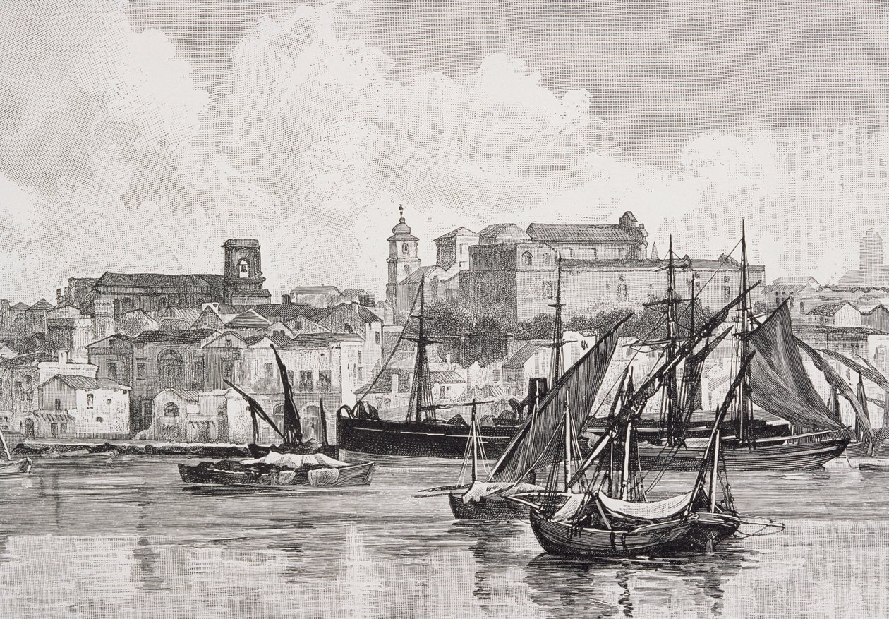 The Harbour ، برينديزي ، إيطاليا ، من "البحر الأبيض المتوسط الخلاب" ، المجلد 3 ، نشرتها شركة Cassell and Co. Ltd. ، 1880s-90s بواسطة مدرسة اللغة الإنجليزية