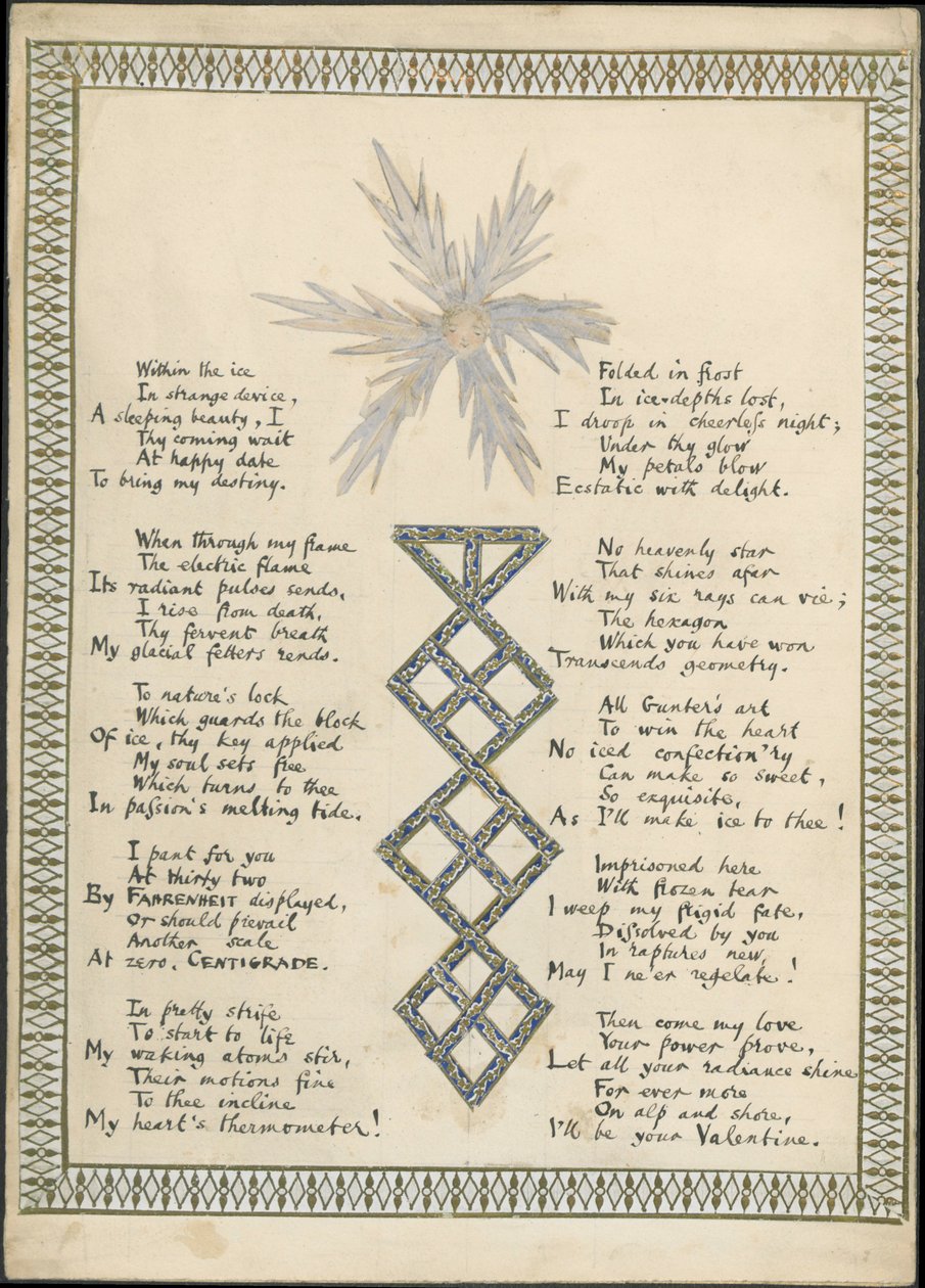 زهرة الثلج ، نُشرت في القارئ ، 1865 بواسطة مدرسة اللغة الإنجليزية