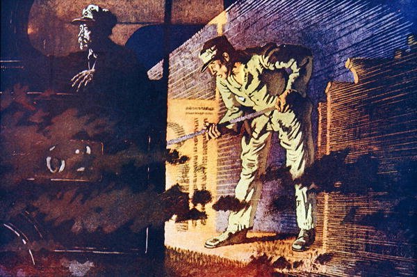 The LMSR Night Mail ، رسم توضيحي من "The Wonder Book of Railways" ، الطبعة الرابعة عشرة من تحرير هاري جولدينج بواسطة مدرسة اللغة الإنجليزية
