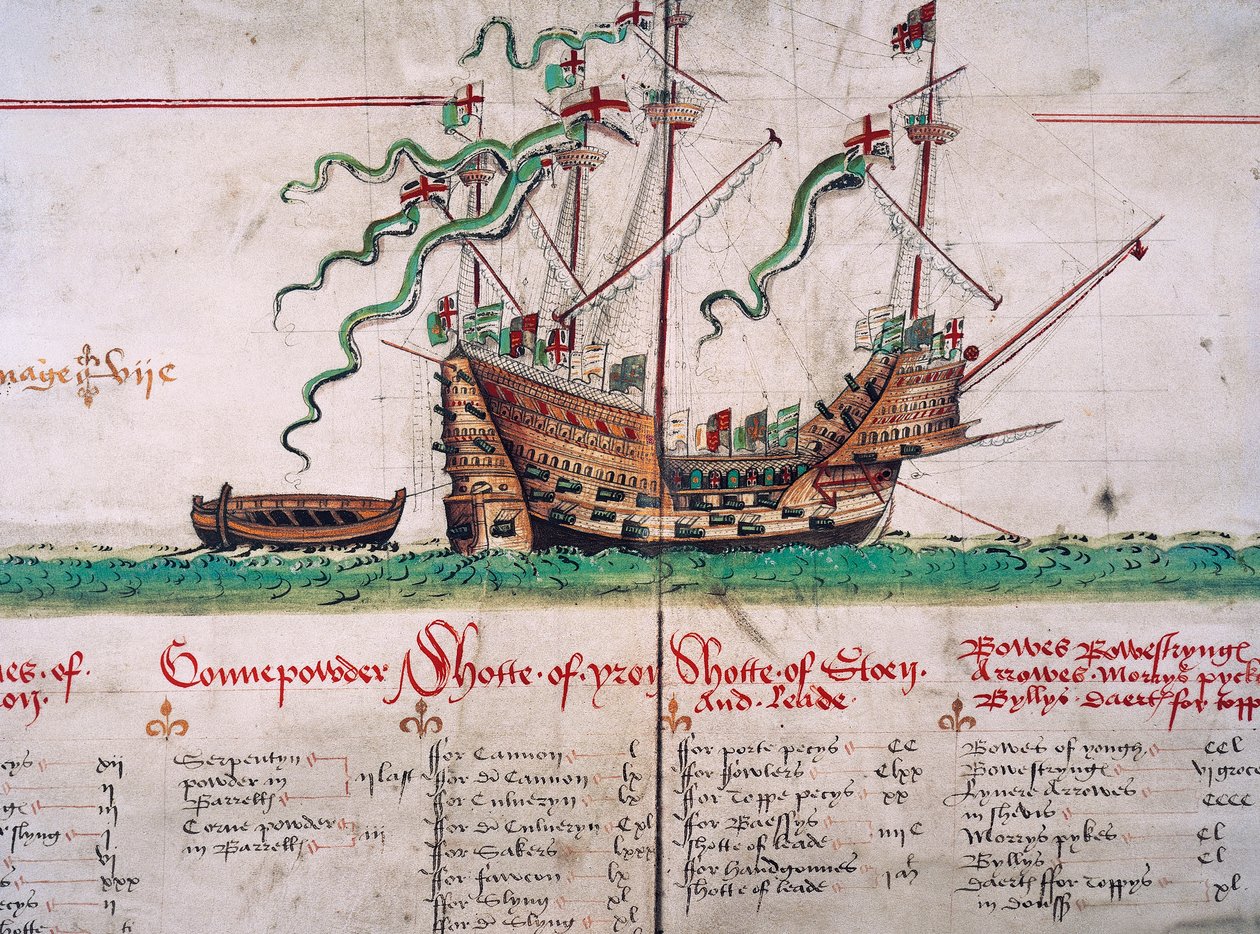 The Mary Rose, from the Anthony Roll بواسطة مدرسة اللغة الإنجليزية