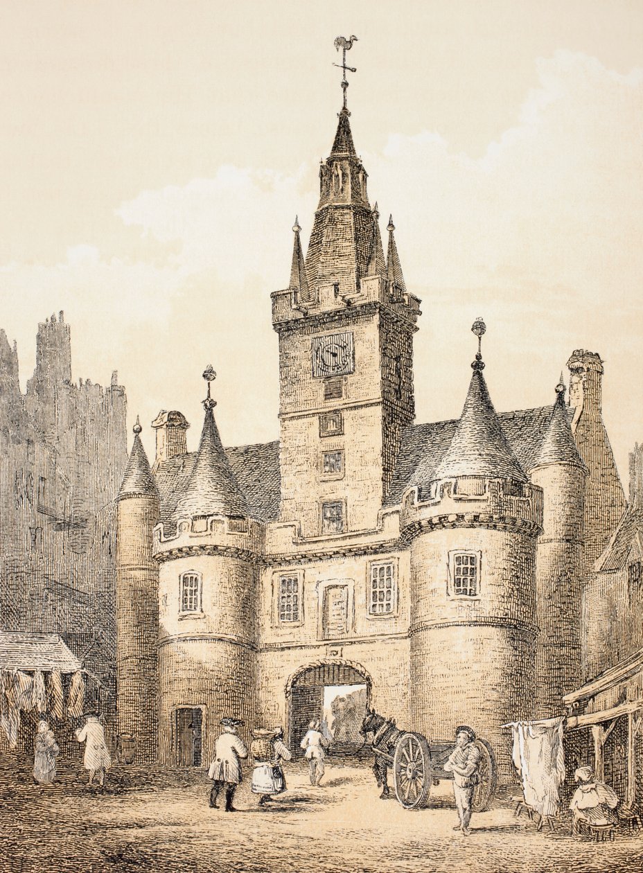 The Netherbow Port ، إدنبرة ، من "The Scots Worthies Worth to Howie Second Edition، 1781" ، بقلم جون هاوي (1735-1793) المنشور عام 1879 بواسطة مدرسة اللغة الإنجليزية