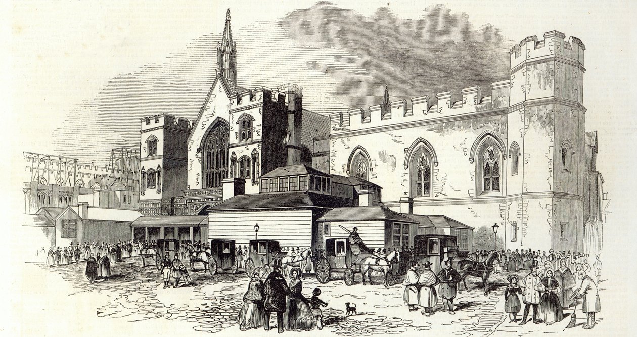 غرف اللجنة الجديدة ، مجلس العموم ، من "أخبار لندن المصورة" ، 22 فبراير 1845 (النقش) بواسطة مدرسة اللغة الإنجليزية