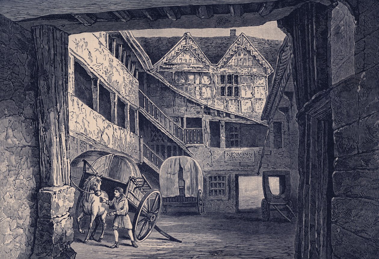 The New Inn ، Gloucester ، رسم توضيحي لـ 