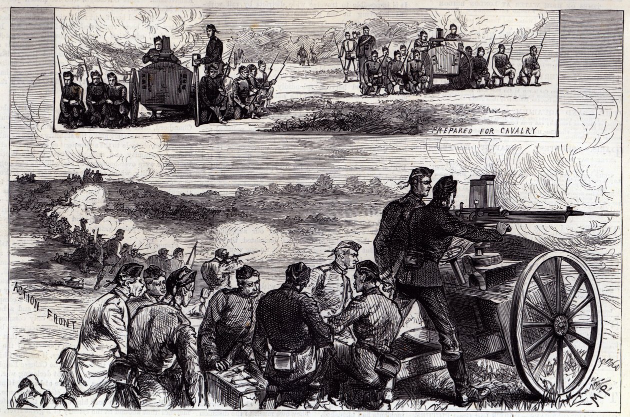 مسدسات نوردنفيلد في ألدرشوت ، من أخبار لندن المصورة ، سبتمبر 1885 بواسطة مدرسة اللغة الإنجليزية