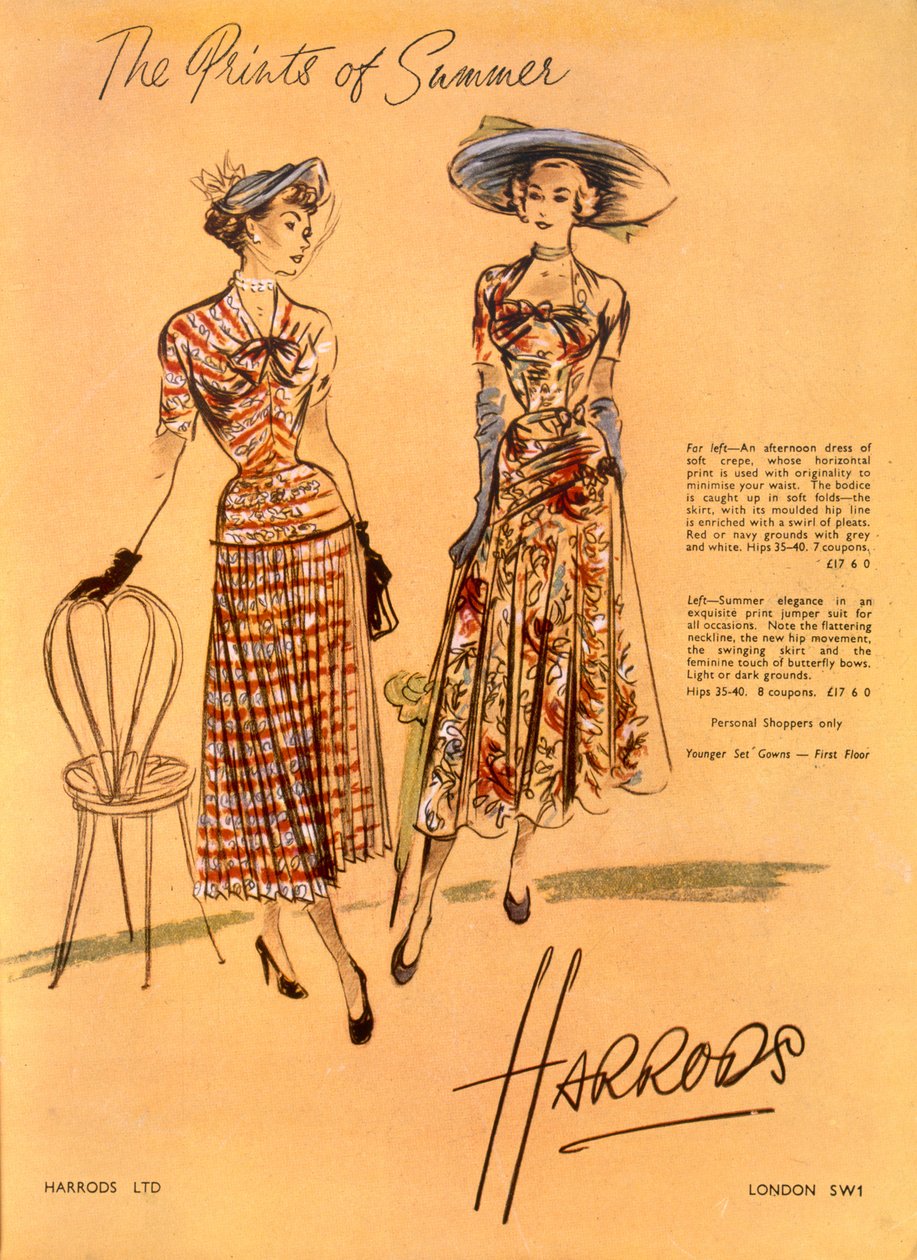 مطبوعات الصيف ، من Harrods Ltd يونيو 1948 بواسطة مدرسة اللغة الإنجليزية