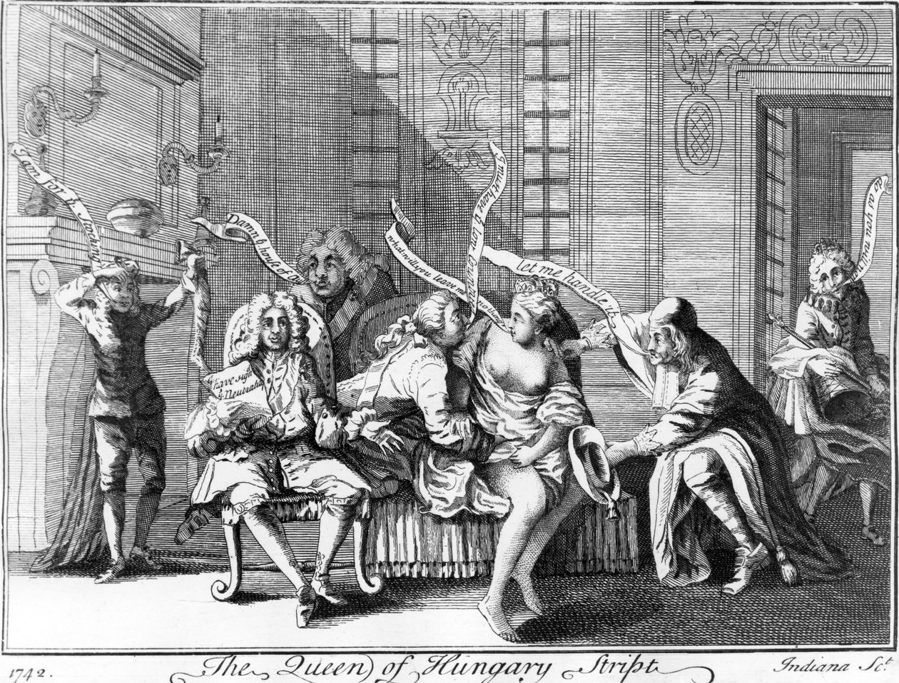 ملكة المجر ستربت ، 1742 بواسطة مدرسة اللغة الإنجليزية