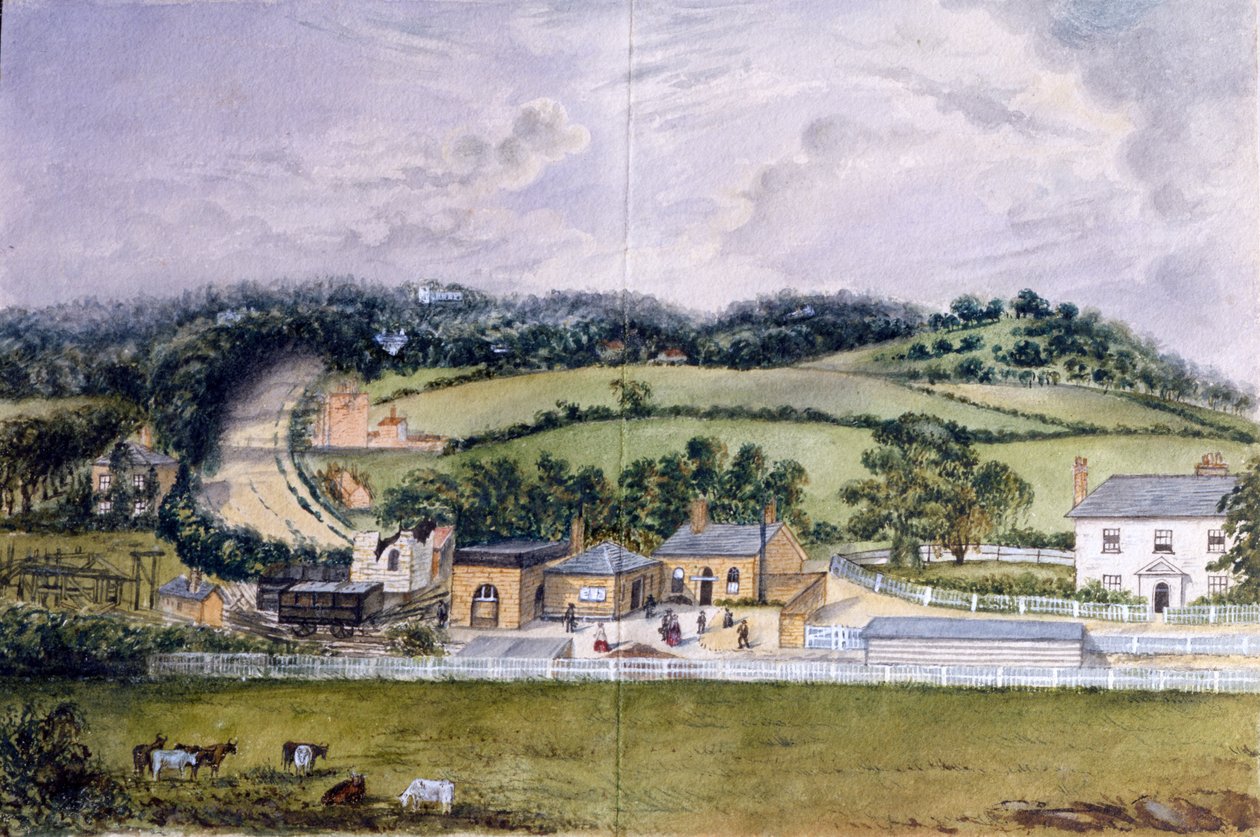 محطة السكة الحديد ، كينت ، 1860 (مرحاض على ورق) بواسطة مدرسة اللغة الإنجليزية