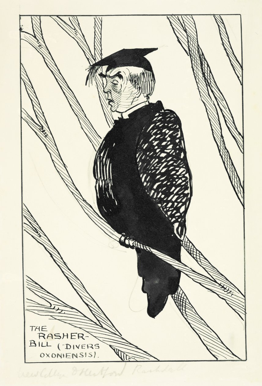 The Rasher-Bill (Divers Oxoniensis): هاستينغز راشدال (1858-1924) (قلم وحبر وقلم رصاص على ورق) بواسطة مدرسة اللغة الإنجليزية