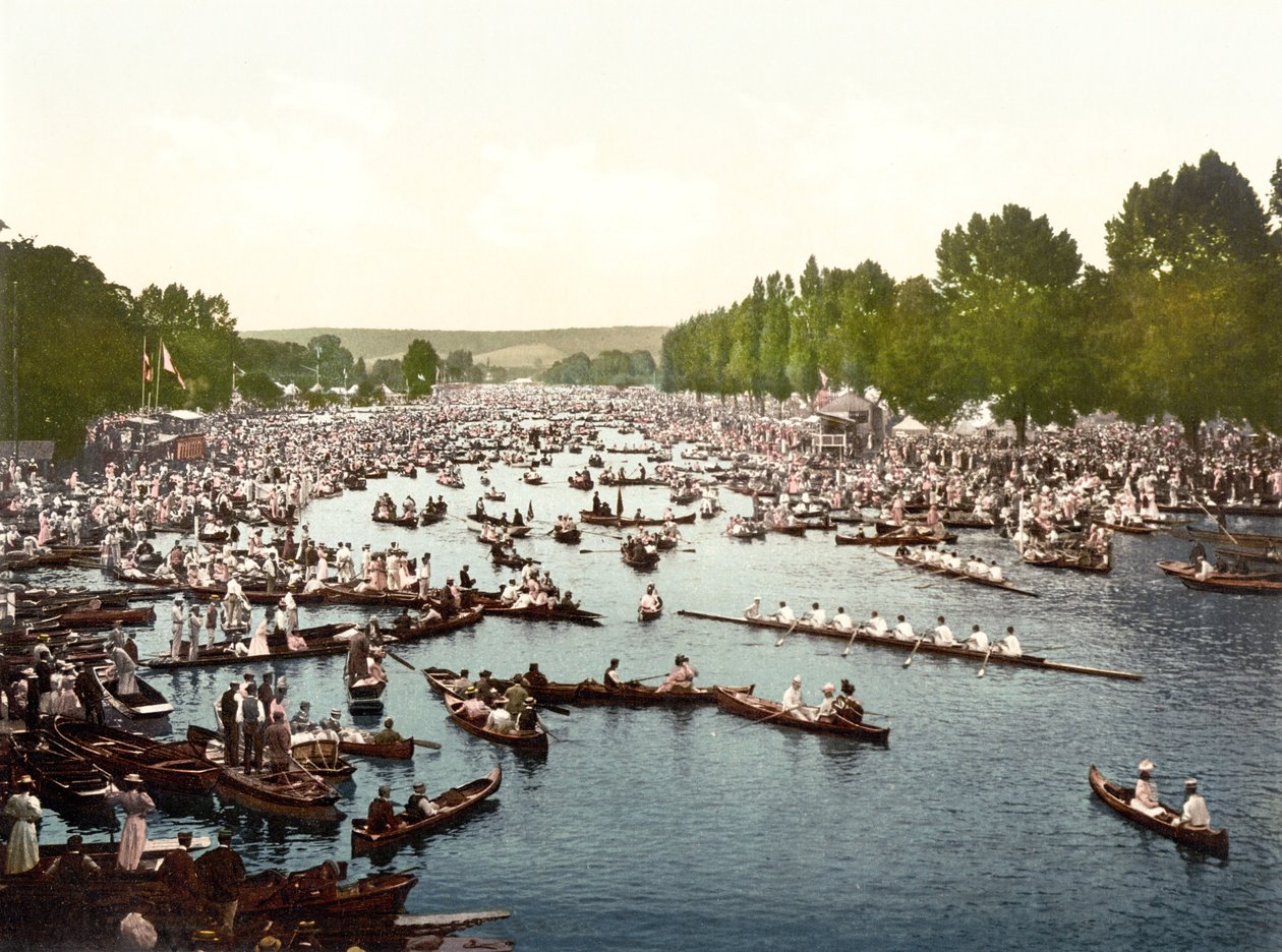 دورة Regatta I ، Henley-on-Thames (صورة ملونة باليد) بواسطة مدرسة اللغة الإنجليزية