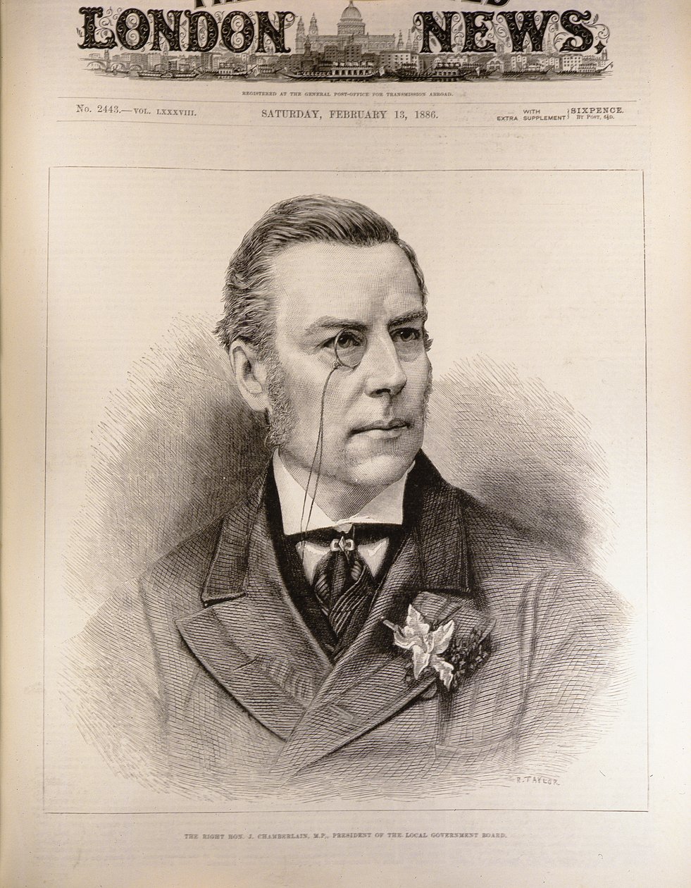 هون الصحيح. جوزيف تشامبرلين (1836-1914) ، نائب رئيس مجلس الحكم المحلي ، من "أخبار لندن المصورة" ، 13 فبراير 1886 بواسطة مدرسة اللغة الإنجليزية