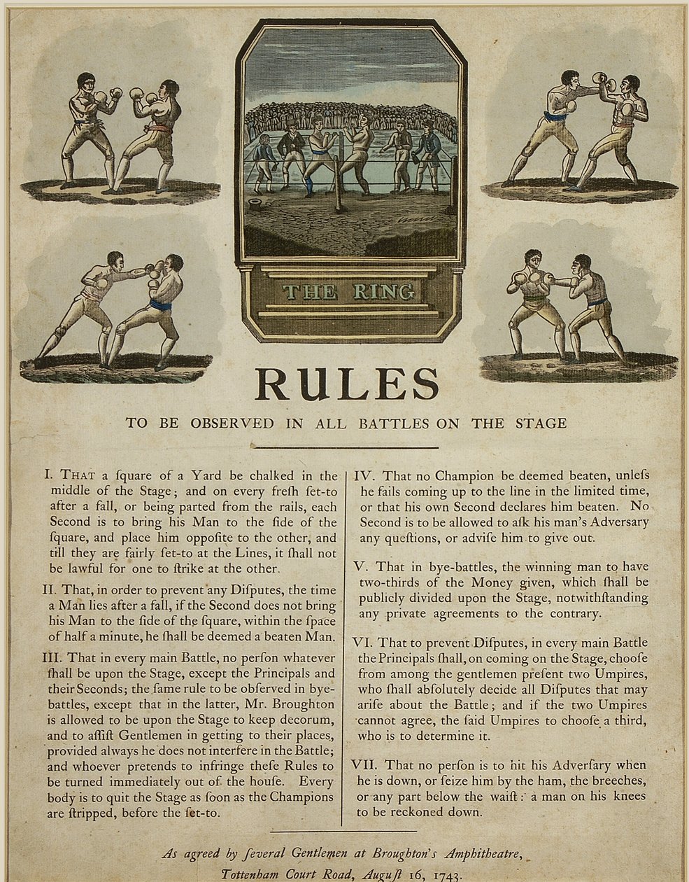 The Ring, Rules (coloured engraving) بواسطة مدرسة اللغة الإنجليزية