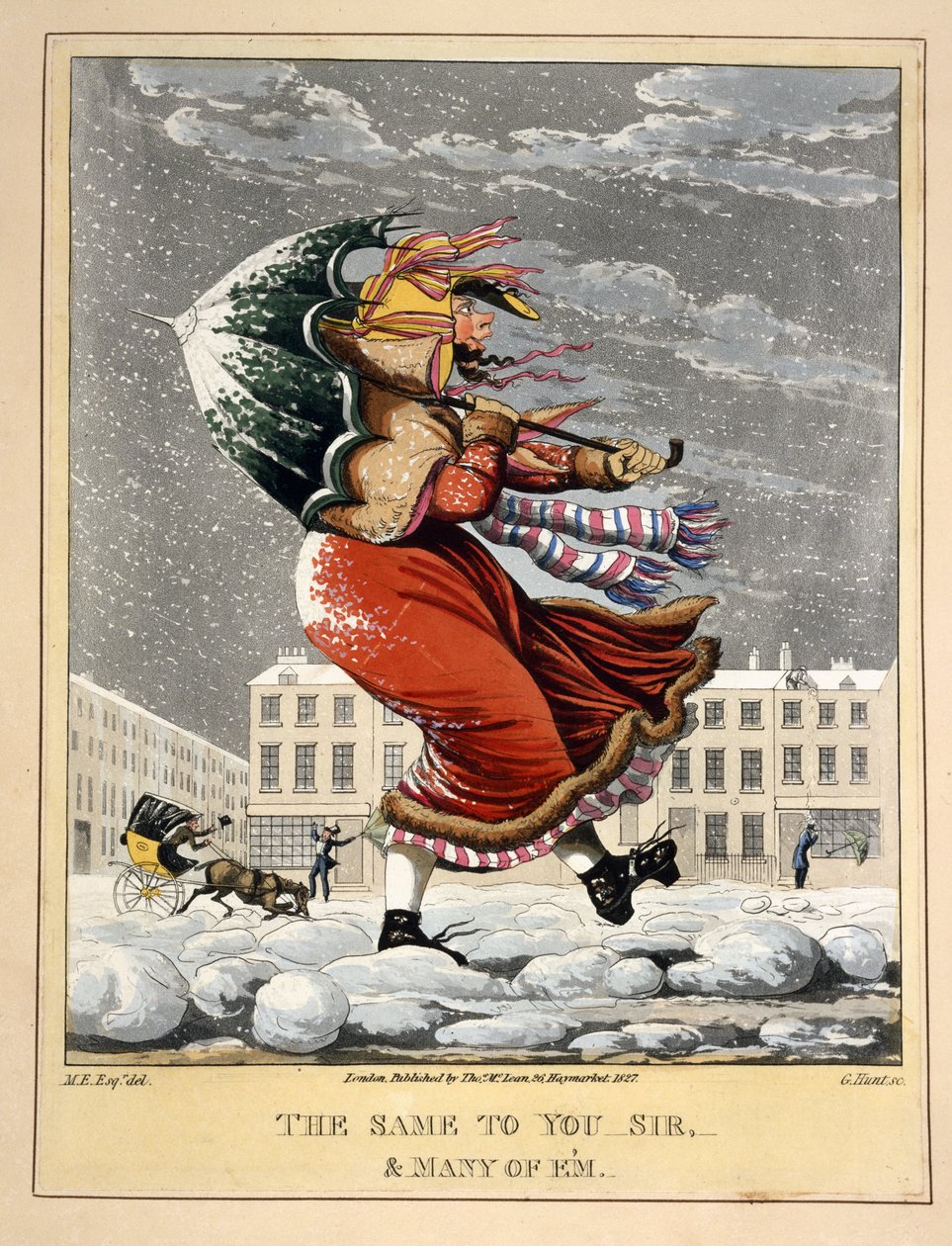 نفس الشيء لك ، سيدي ، والعديد من Em ، محفور بواسطة G. Hunt ، حانة. شكرا. ماكلين ، لندن ، 1827 (نقش يدوي) بواسطة مدرسة اللغة الإنجليزية