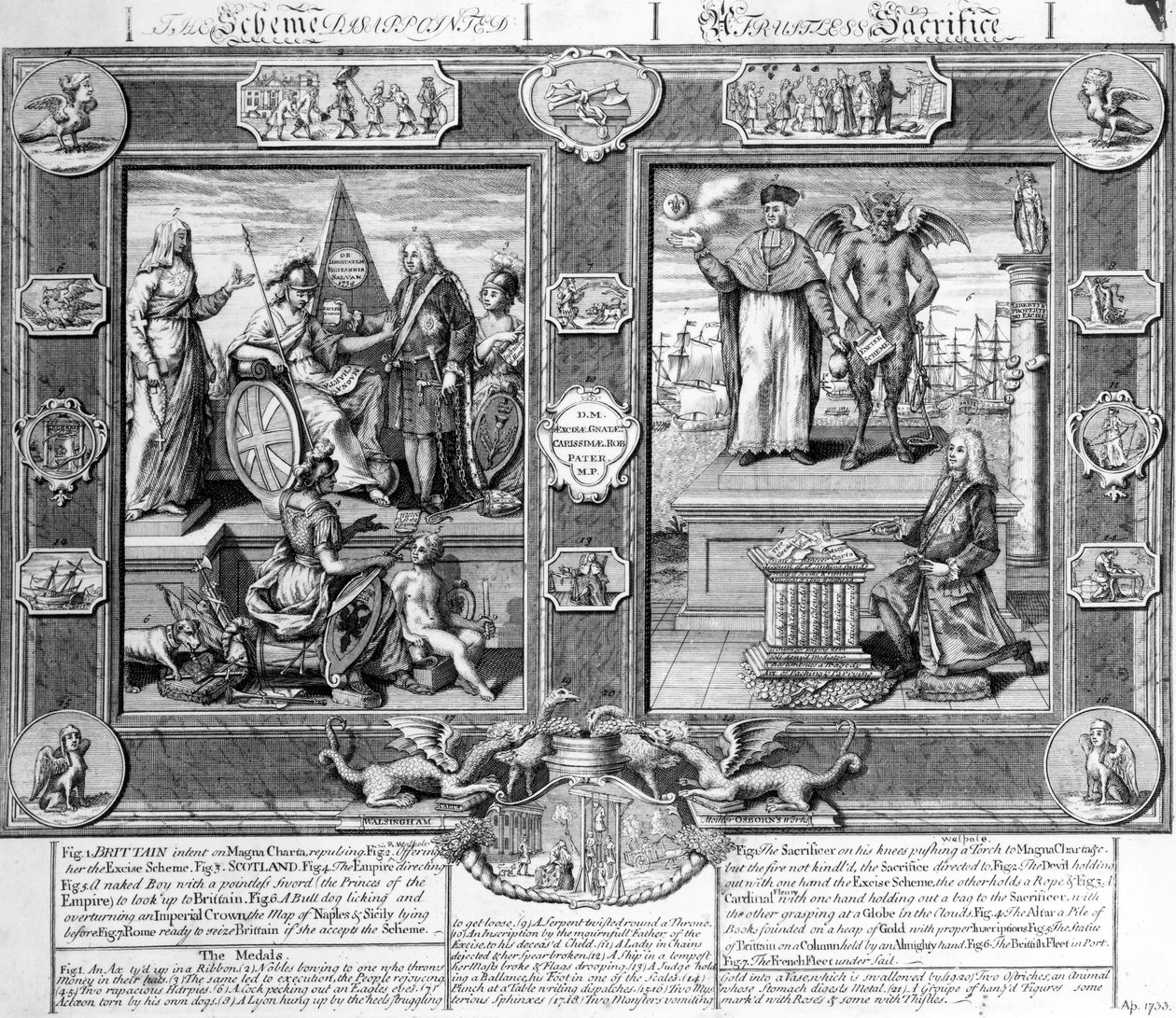 المخطط بخيبة أمل ، تضحية بلا طائل ، c.1733 بواسطة مدرسة اللغة الإنجليزية