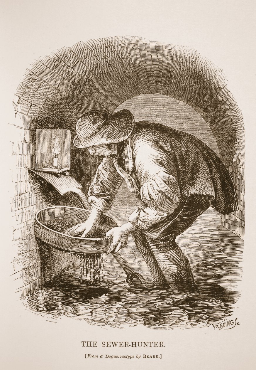 The Sewer-Hunter ، من daguerreotype بقلم ريتشارد بيرد ، التوضيح من London Labour و London Poor بواسطة Henry Mayhew ، pub. 1862 بواسطة مدرسة اللغة الإنجليزية