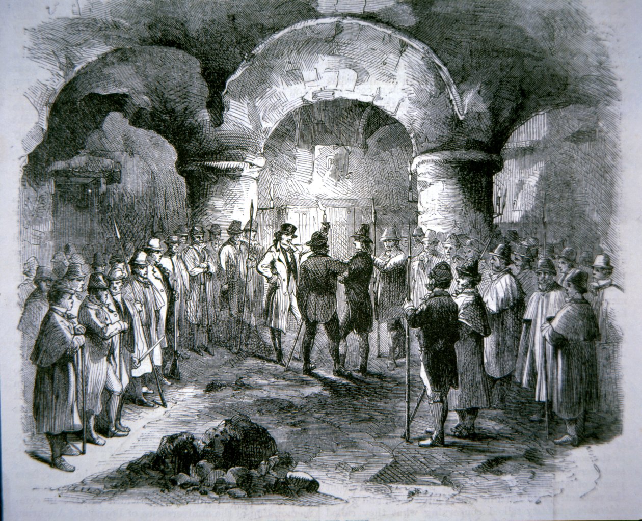 جمعية الأيرلنديين المتحدرين تؤدي اليمين ضد الحكم الإنجليزي (نقش) بواسطة مدرسة اللغة الإنجليزية