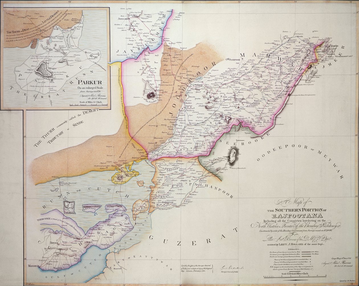 الجزء الجنوبي من راجبوتانا ، 1820 (نقش الألوان) بواسطة مدرسة اللغة الإنجليزية