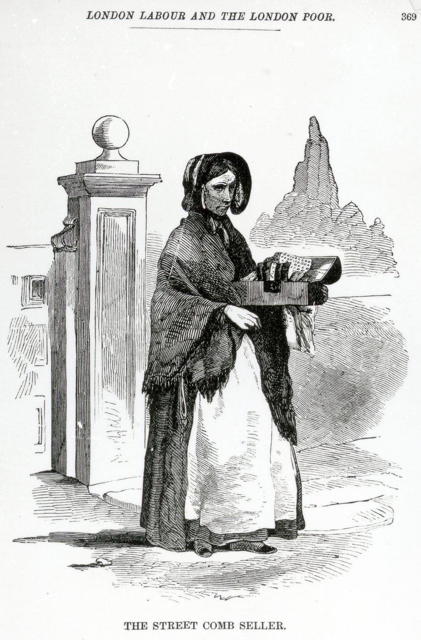 بائع مشط الشارع ، c.1840 بواسطة مدرسة اللغة الإنجليزية